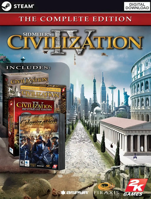 cover art for Sid Meier's Civilization IV Complete Edition, available as a Steam key from RushGame.co. Buy and download Civilization IV Complete Edition for PC to experience the classic turn-based strategy game with all expansions