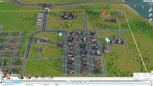 Screenshot from SimCity Complete Edition showing detailed residential and industrial districts, including traffic overlays and city statistics on the HUD. Expand your gaming library with a SimCity Complete Edition CD Key for Origin at RushGame.co—build, manage, and thrive.