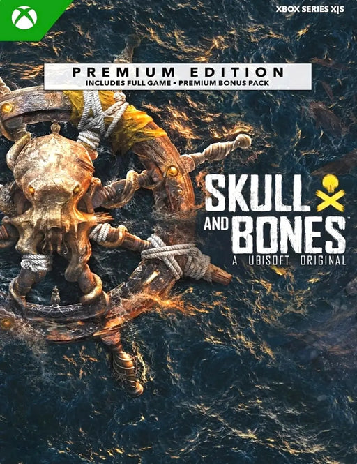 Cover art for Skull & Bones Premium Edition Xbox Series X/S Key (US), showcasing the iconic nautical theme and game logo. Buy your digital Xbox game key at RushGame.co for instant code delivery and secure purchase
