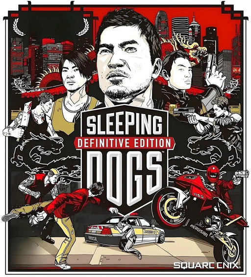 Cover art for Sleeping Dogs Definitive Edition, showcasing stylized artwork of the main character, action scenes, and iconic Hong Kong skyline. Get your Sleeping Dogs GOG Key | Definitive Edition at RushGame.co and dive into the full open-world experience