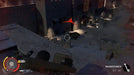 Nighttime action scene from Sniper Elite 3 Steam Key + Season Pass, with the player aiming a Panzerschreck at enemy targets in a fortified desert town. Get your Steam digital code instantly at RushGame.co and dominate the battlefield with stealth and strategy