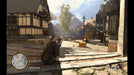 Sniper Elite 4 Season Pass Steam gameplay screenshot of a sniper sneaking through a European town during daylight. Get your digital Steam code at RushGame.co