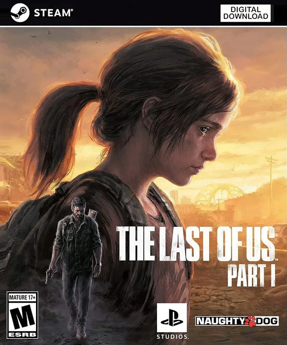 The Last of Us Part 1 Steam Key cover art featuring Joel and Ellie, available for instant delivery at RushGame.co