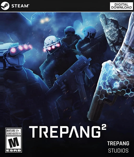 Cover for Trepang2 Steam Key, featuring armed soldiers in futuristic combat gear and a dark, ominous background. Available for instant download at RushGame.co
