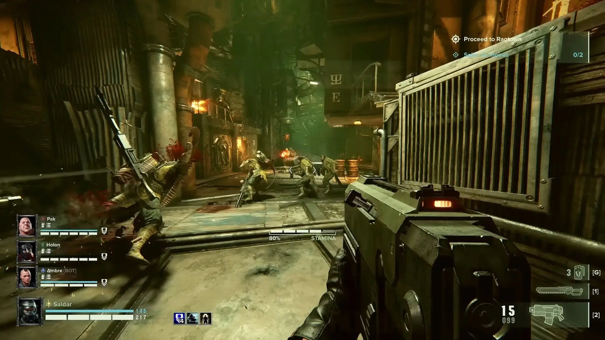 Exploring the Warhammer 40,000: Darktide ventilation tunnels with weapons ready for combat. Buy Warhammer 40,000: Darktide Steam Key at RushGame.co with instant code delivery